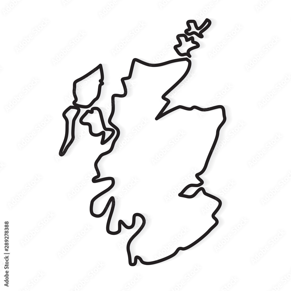 Abstract Black Outline Of Scotland Map Vector Illustration Stock Worksheets Library