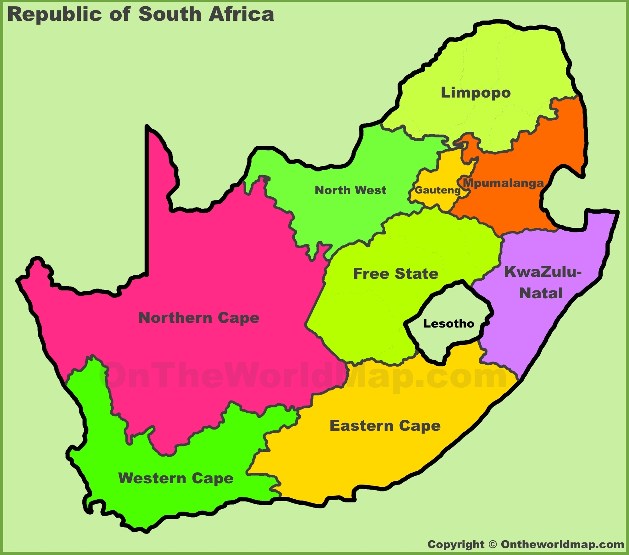 Free Printable South Africa Map
