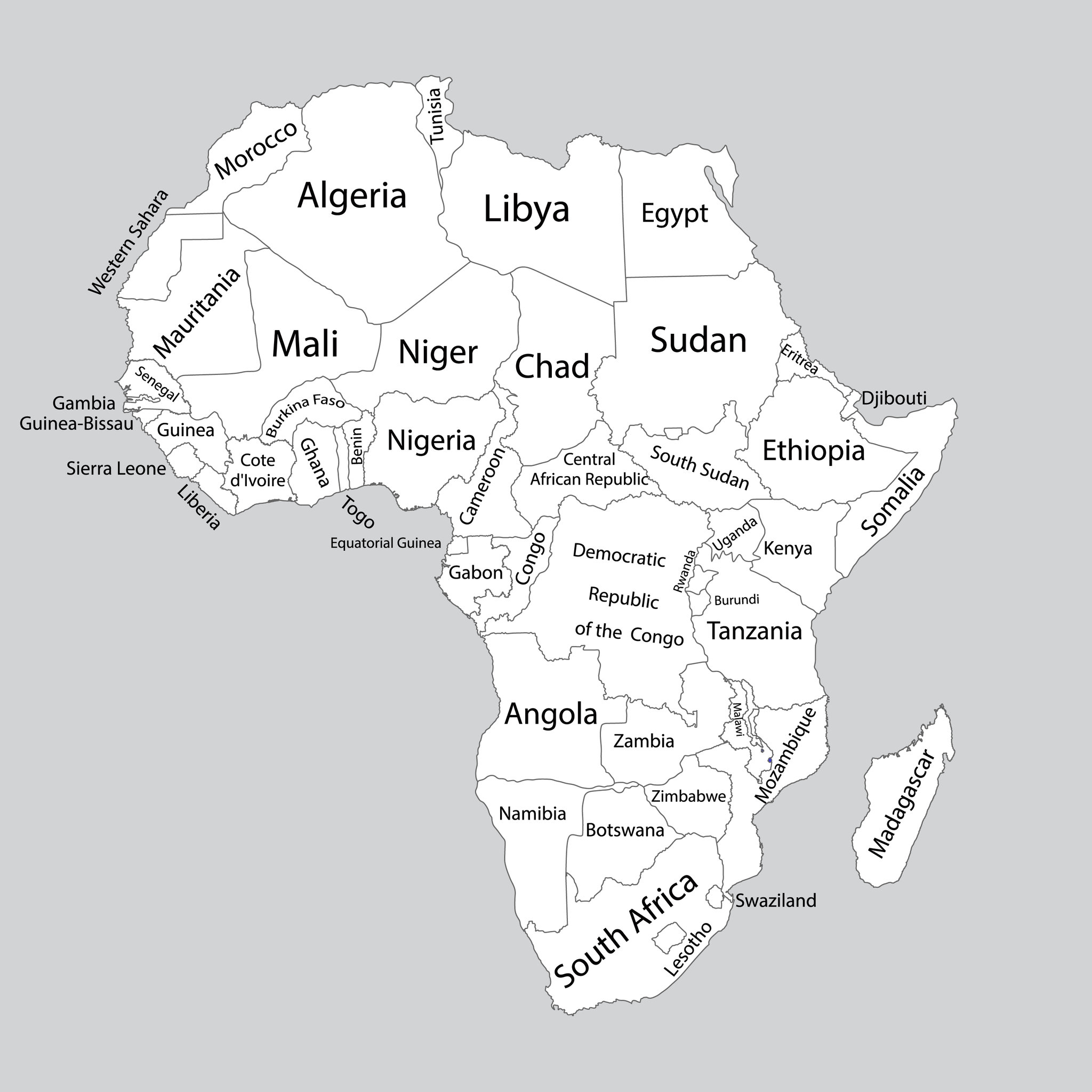 Africa Outline Map Free Printable