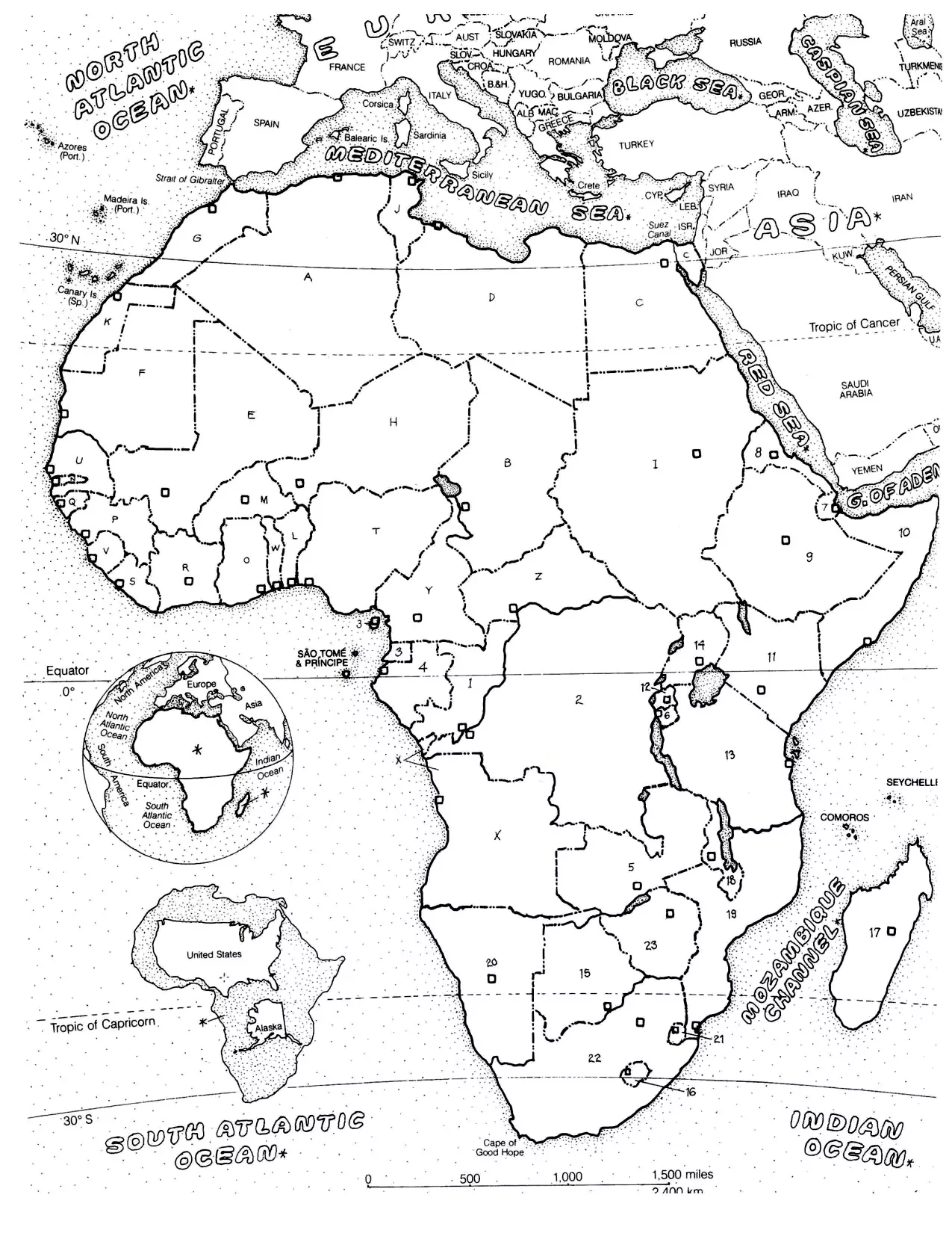 Printable Africa Map With Scale