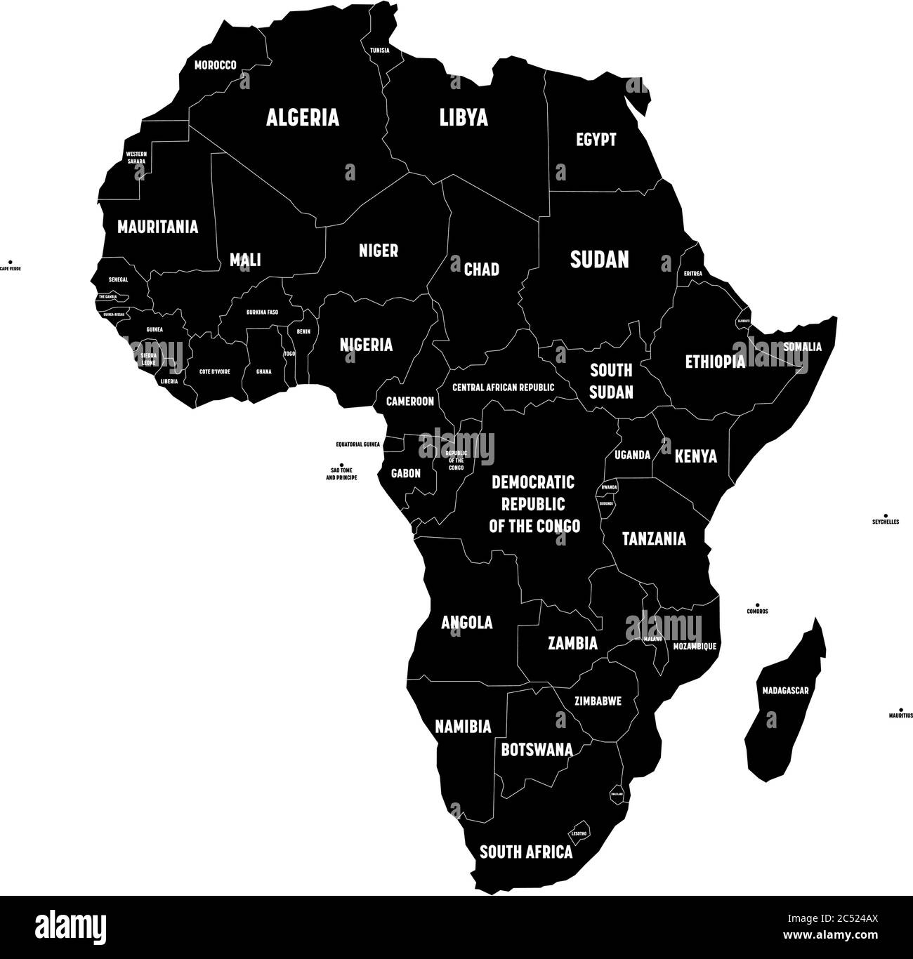 Africa Map Black And White Stock Photos Images Alamy