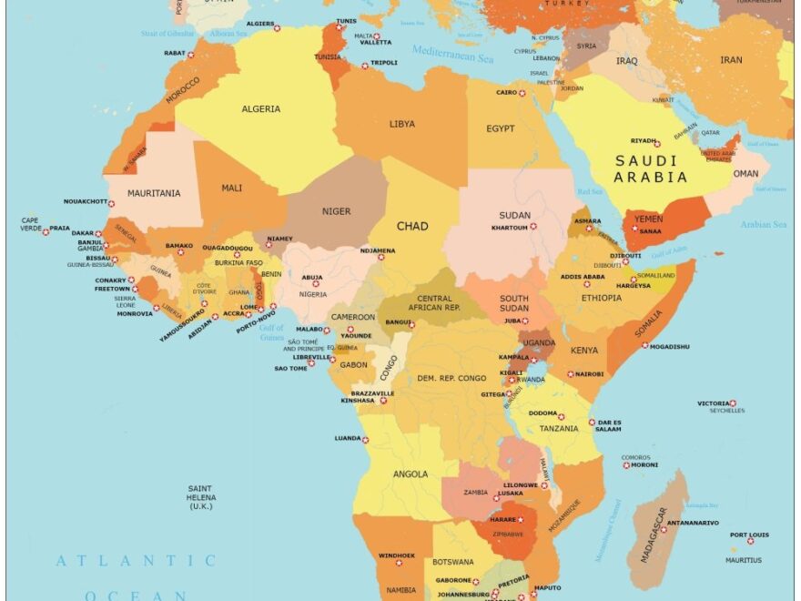 Africa Map With Countries And Capitals GIS Geography