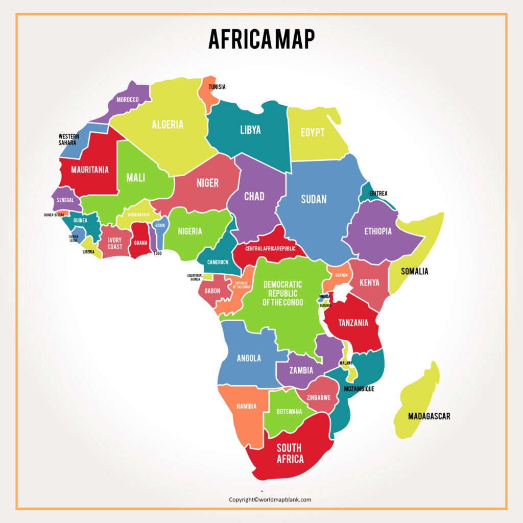 Africa Map With Countries Labeled Map Of Africa PDF 