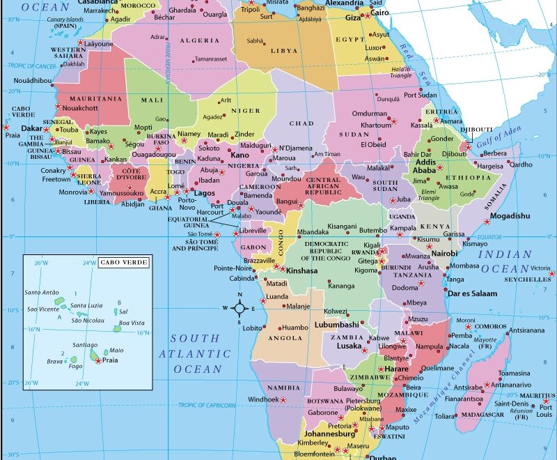 Africa Map With Countries Political Map Of Africa