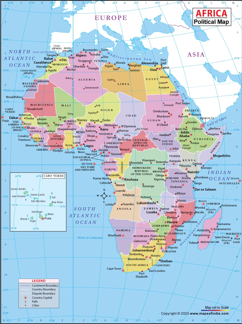 Africa Map With Countries Political Map Of Africa