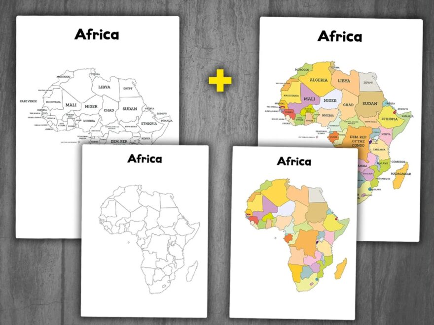 Africa Printable Map Etsy
