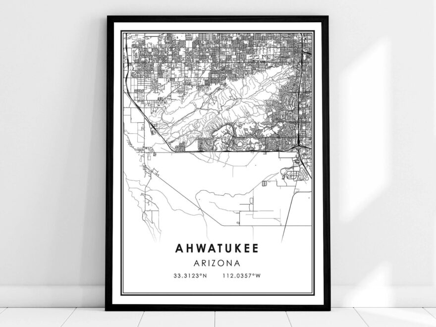 Ahwatukee Map Print Poster Canvas Arizona Map Print Poster Canvas Ahwatukee City Map Print Poster Canvas Etsy