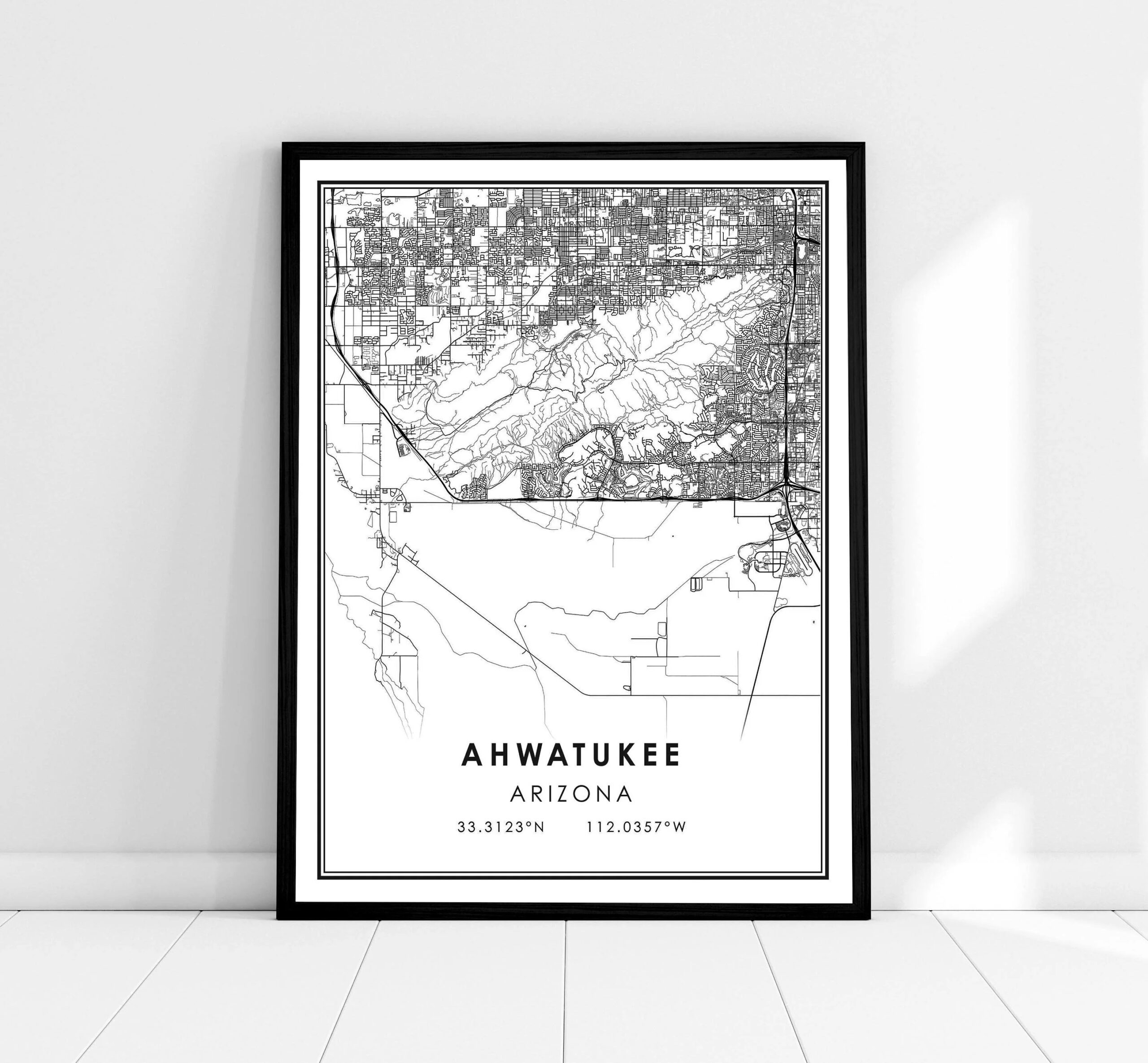 Ahwatukee Map Print Poster Canvas Arizona Map Print Poster Canvas Ahwatukee City Map Print Poster Canvas Etsy