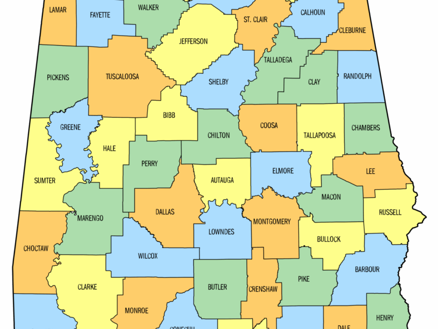 Alabama County Map Printable State Map With County Lines Free Printables Monograms Design Tools Patterns DIY Projects