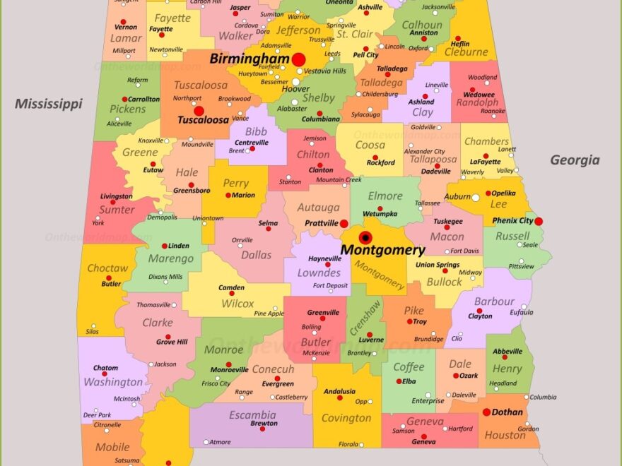Alabama State Map USA Maps Of Alabama AL