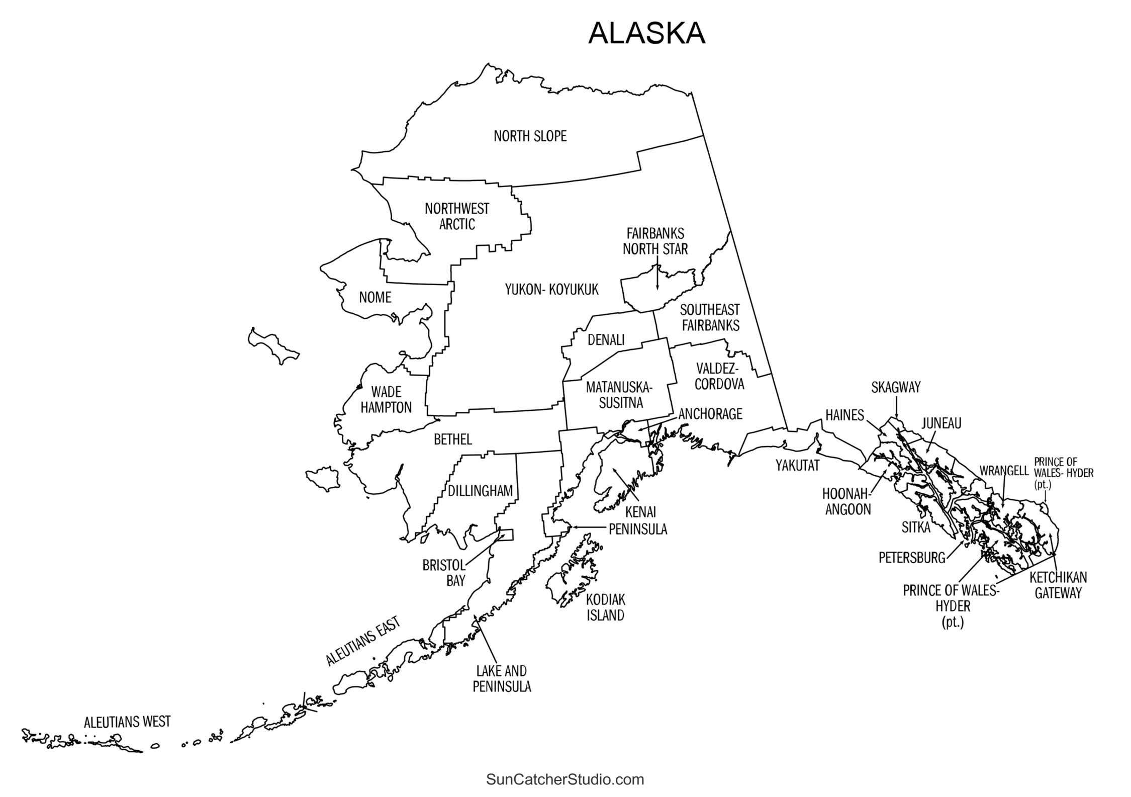 Alaska State Map Printable