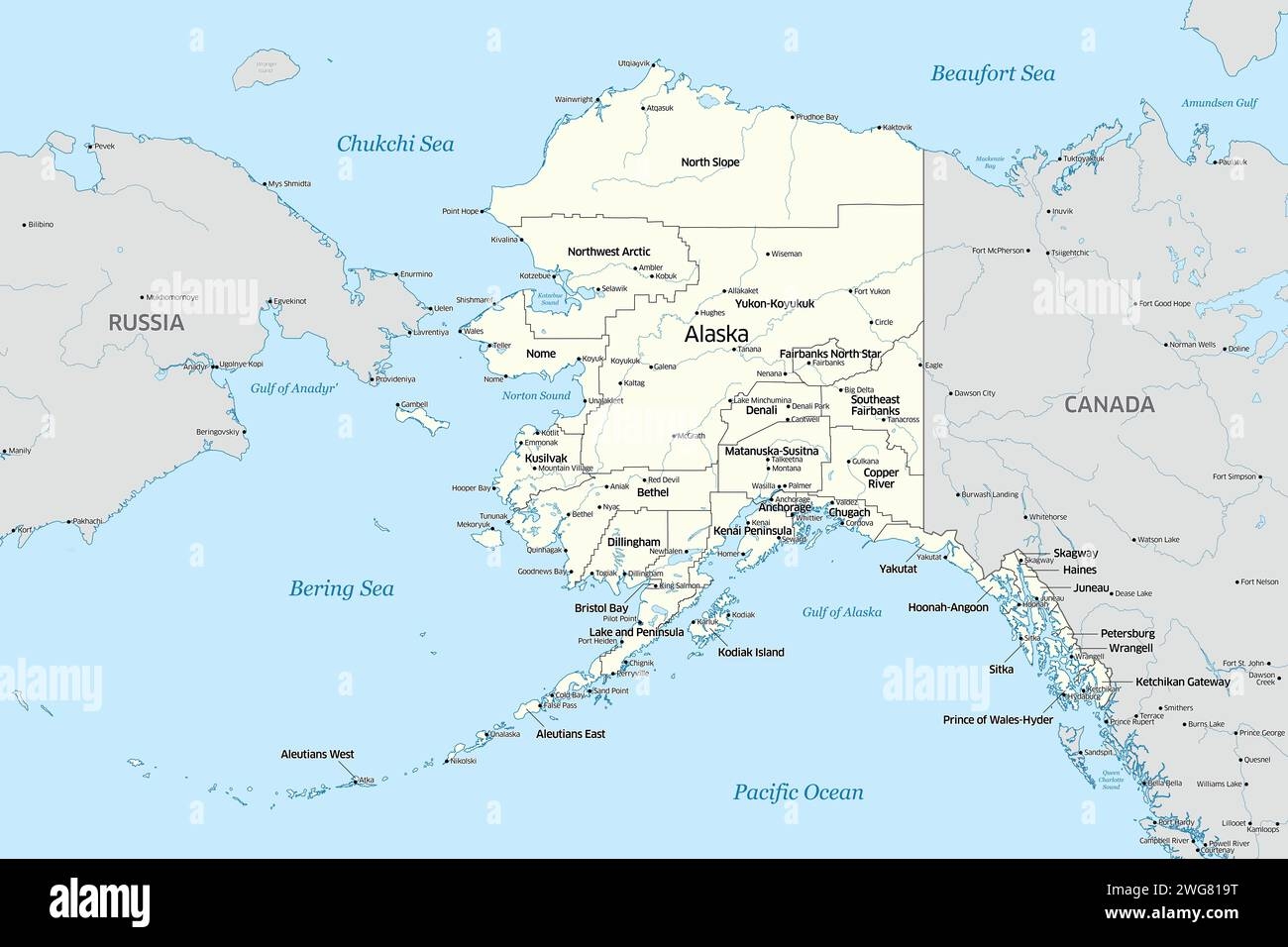 Printable Alaska Map With Cities