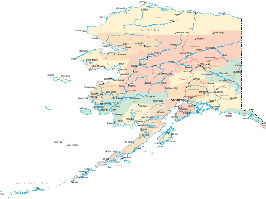 Alaska Road Map AK Road Map Alaska Highway Map