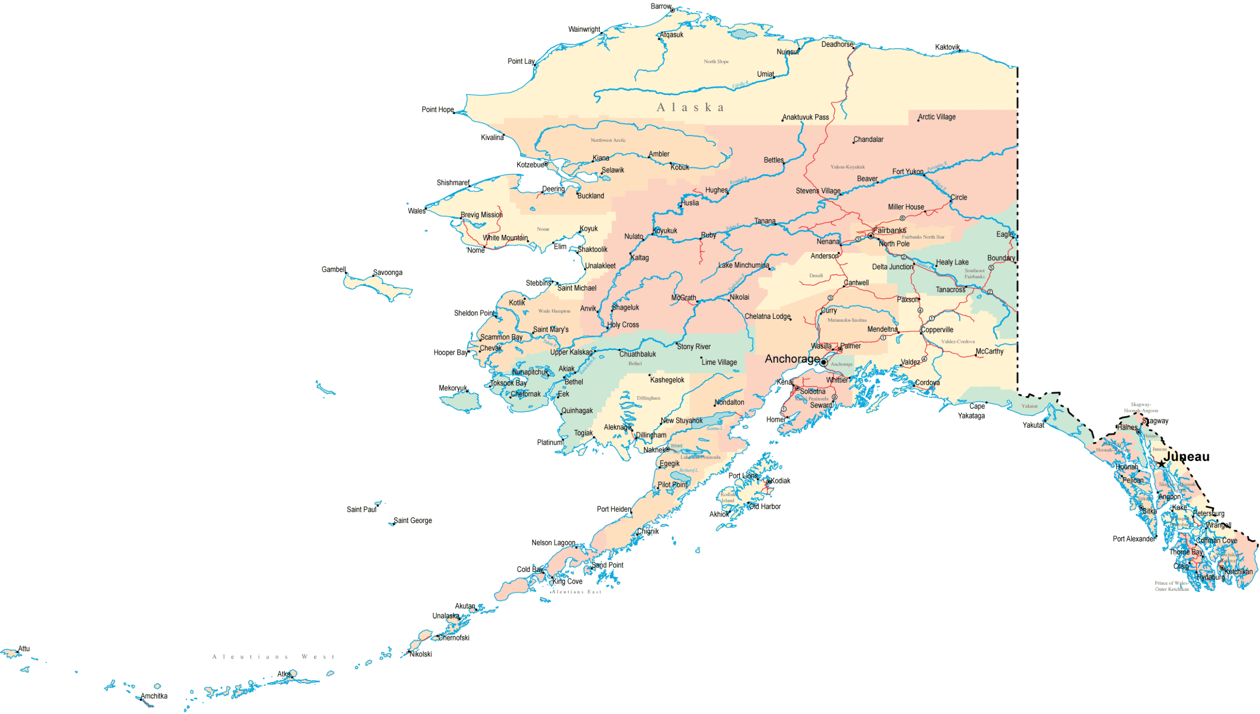 Alaska Road Map AK Road Map Alaska Highway Map