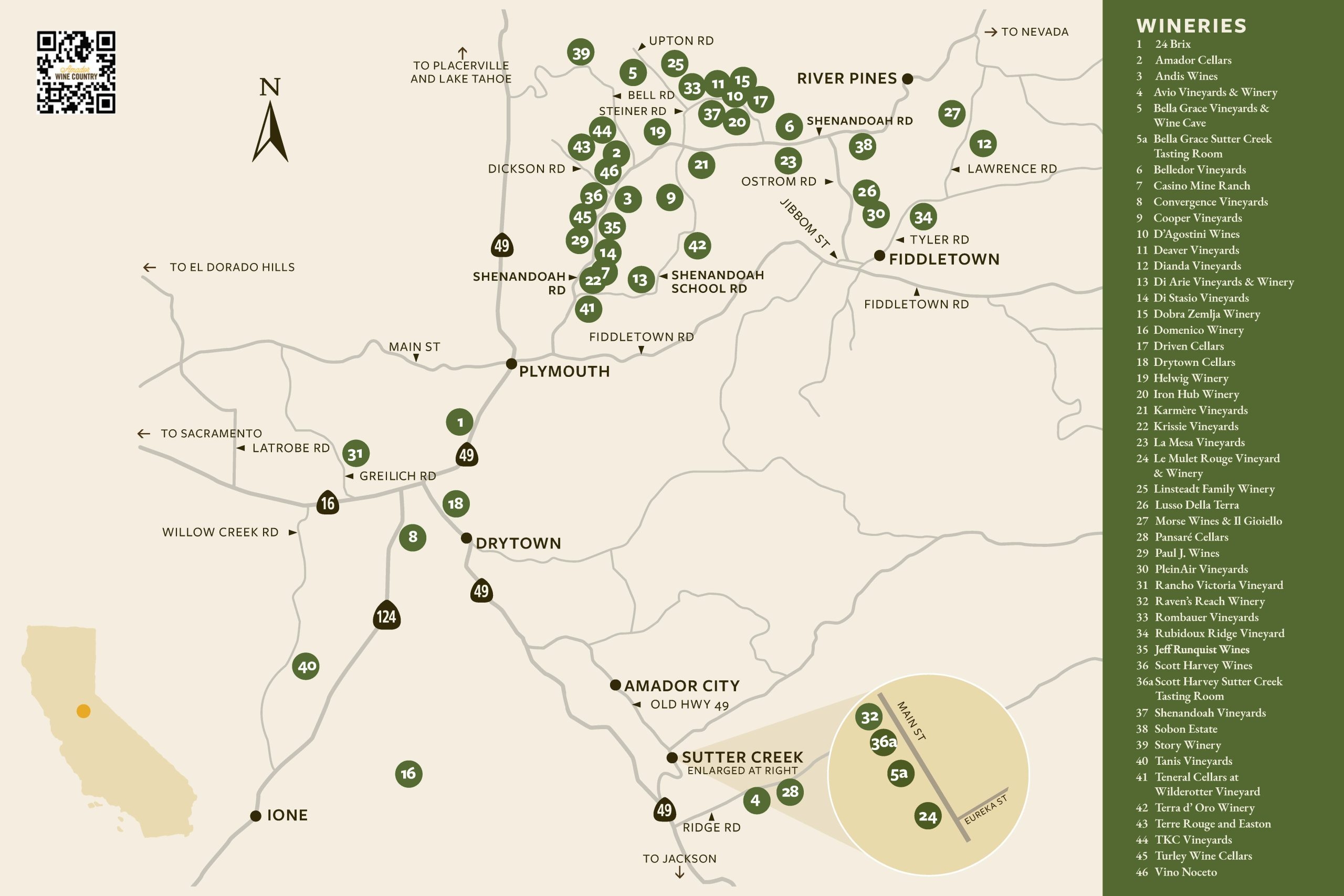 Door County Wineries Printable Map