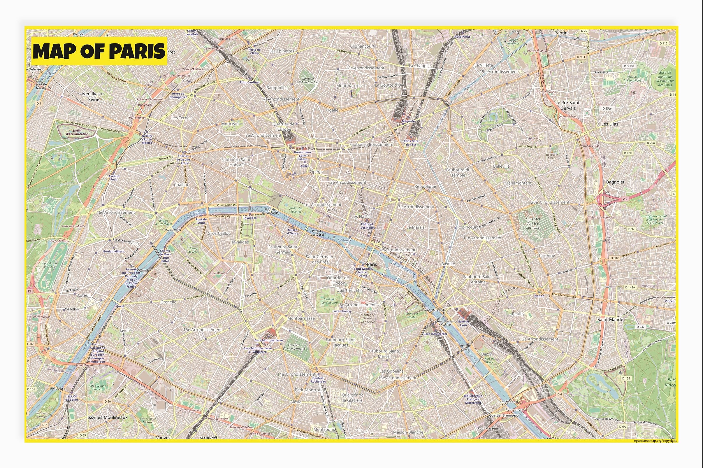 Printable Street Map Of Paris