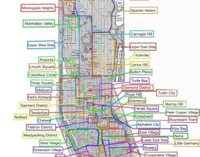 Amazon ConversationPrints MANHATTAN NEIGHBORHOOD MAP GLOSSY POSTER PICTURE PHOTO PRINT BANNER NYC Posters Prints