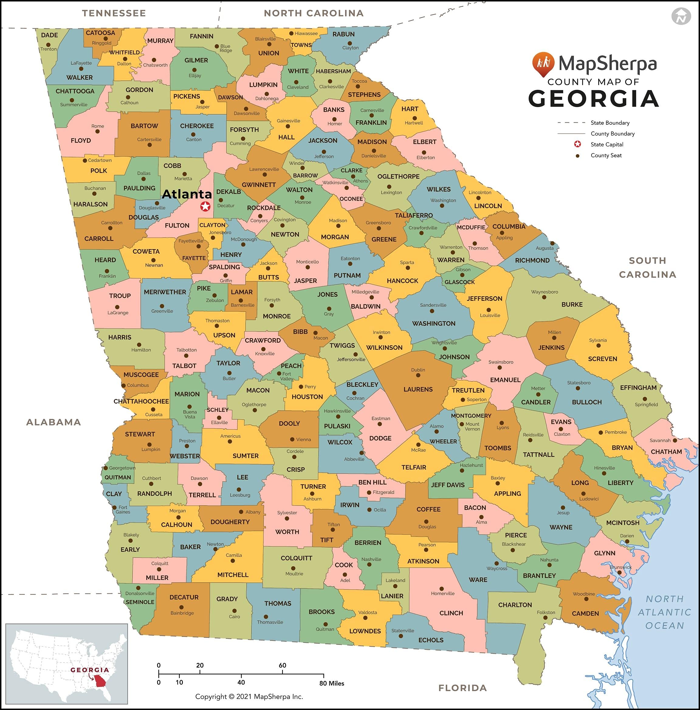 Amazon Georgia Counties Map Large 48 X 48 75 Laminated Office Products Amazon Georgia Counties Map Large 48 X 48 75 Laminated Office Products