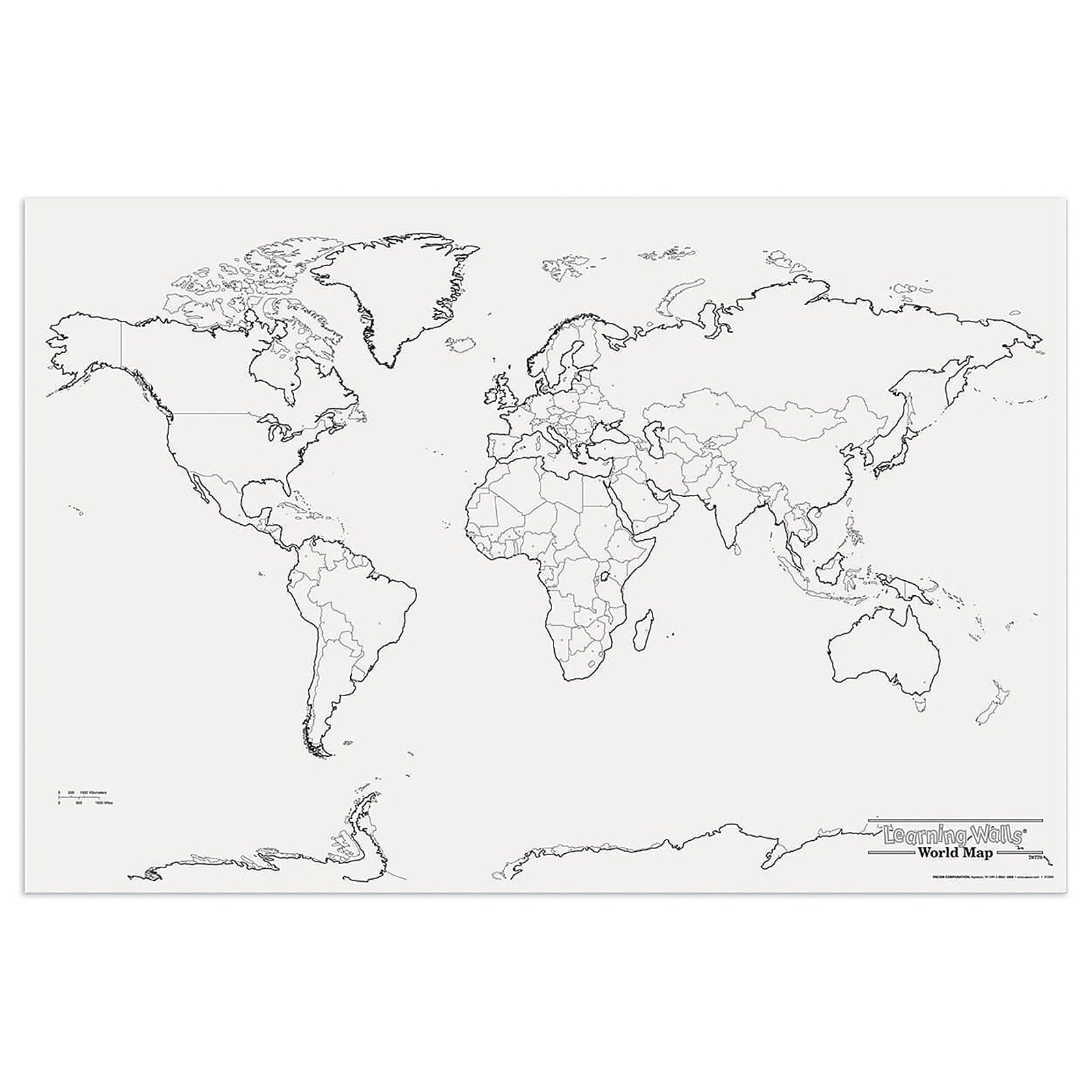 World Political Map Printable A4
