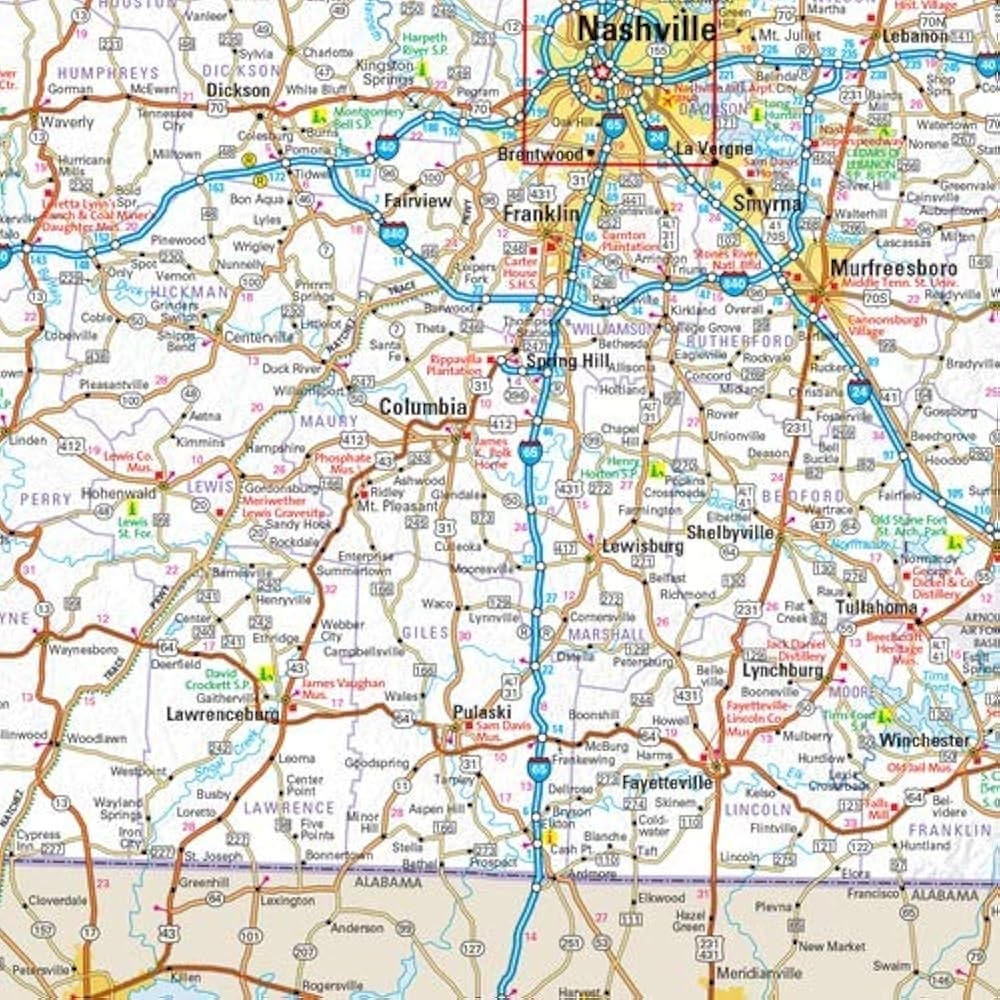 Road Map Of Tennessee Printable For Kids