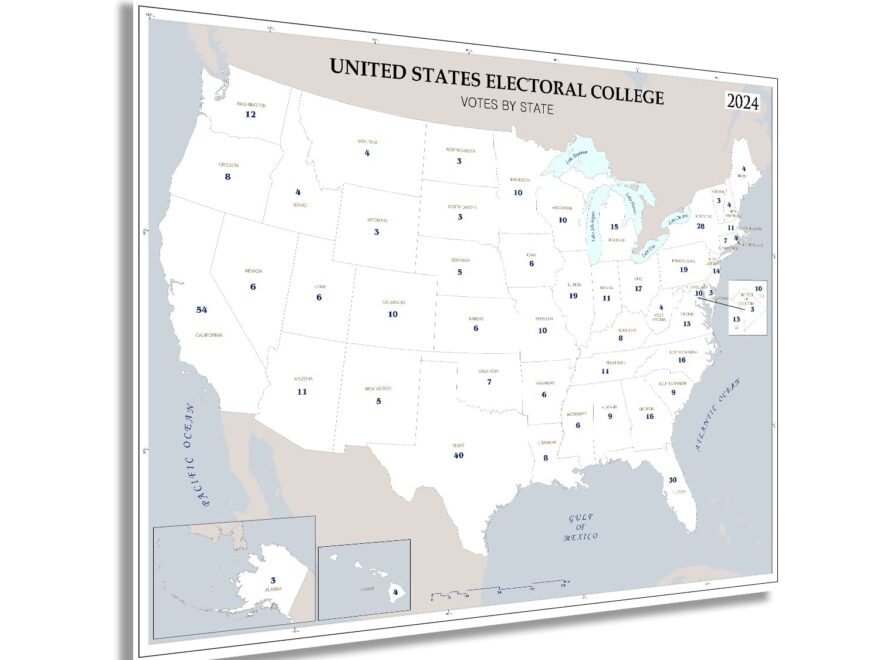 Amazon HISTORIX 2024 Electoral Map United States By State Map 24 X 30 Inch Presidential Election College Votes Poster Posters Prints