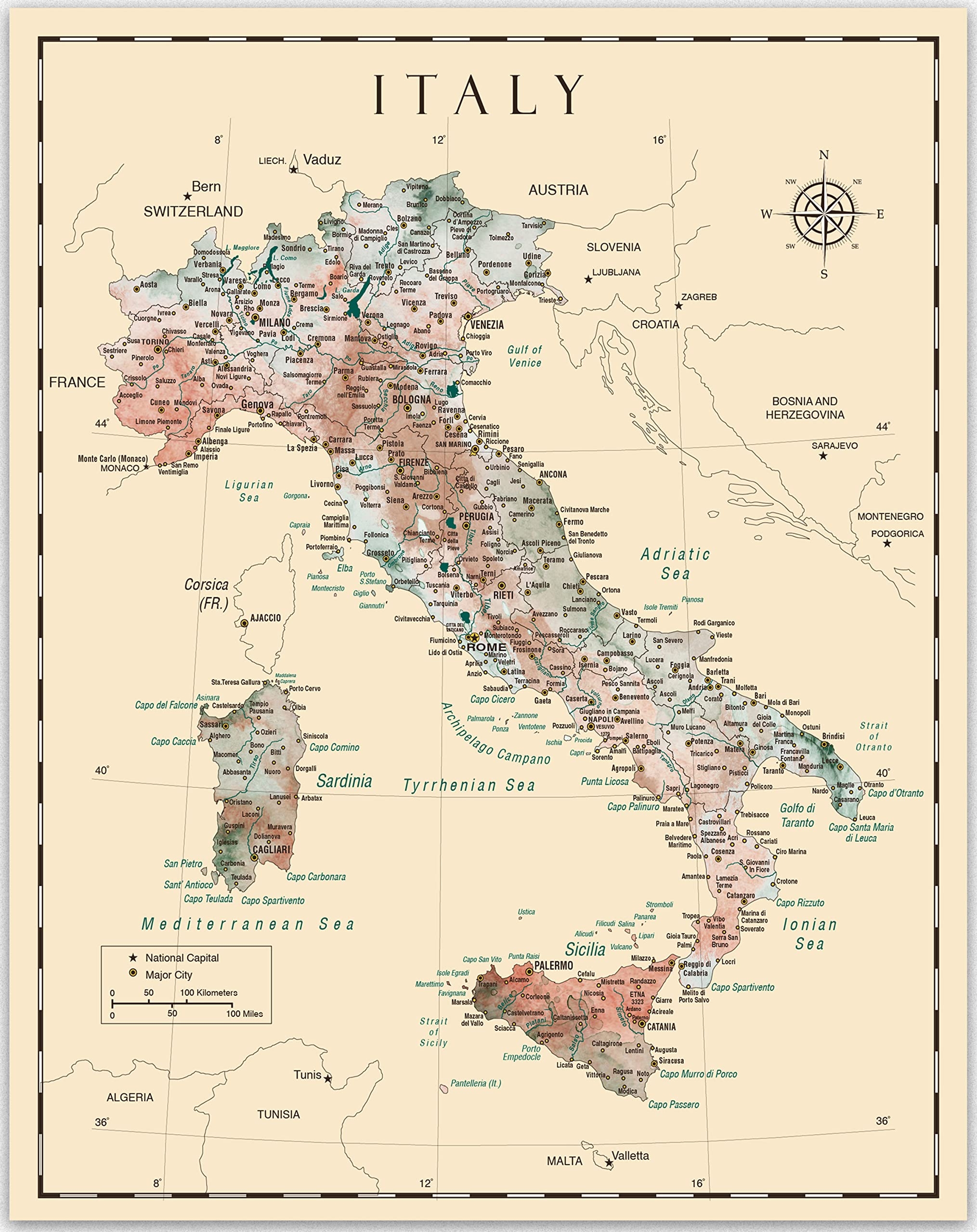 Amazon Italy Detailed Map Wall Art Vintage Map Of Italy Italian Wall Decor Italy Painting Themed Poster For Home Decor And Office Decor Unique Travel Art Print Room Decor Print 16x20 Amazon Italy Detailed Map Wall Art Vintage Map Of Italy Italian Wall Decor Italy Painting Themed Poster For Home Decor And Office Decor Unique Travel Art Print Room Decor Print 16x20