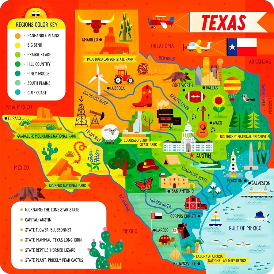 Amazon Little Buffalo Learning Education State Puzzle Texas For Kids Ages 4 And Up Toys Games