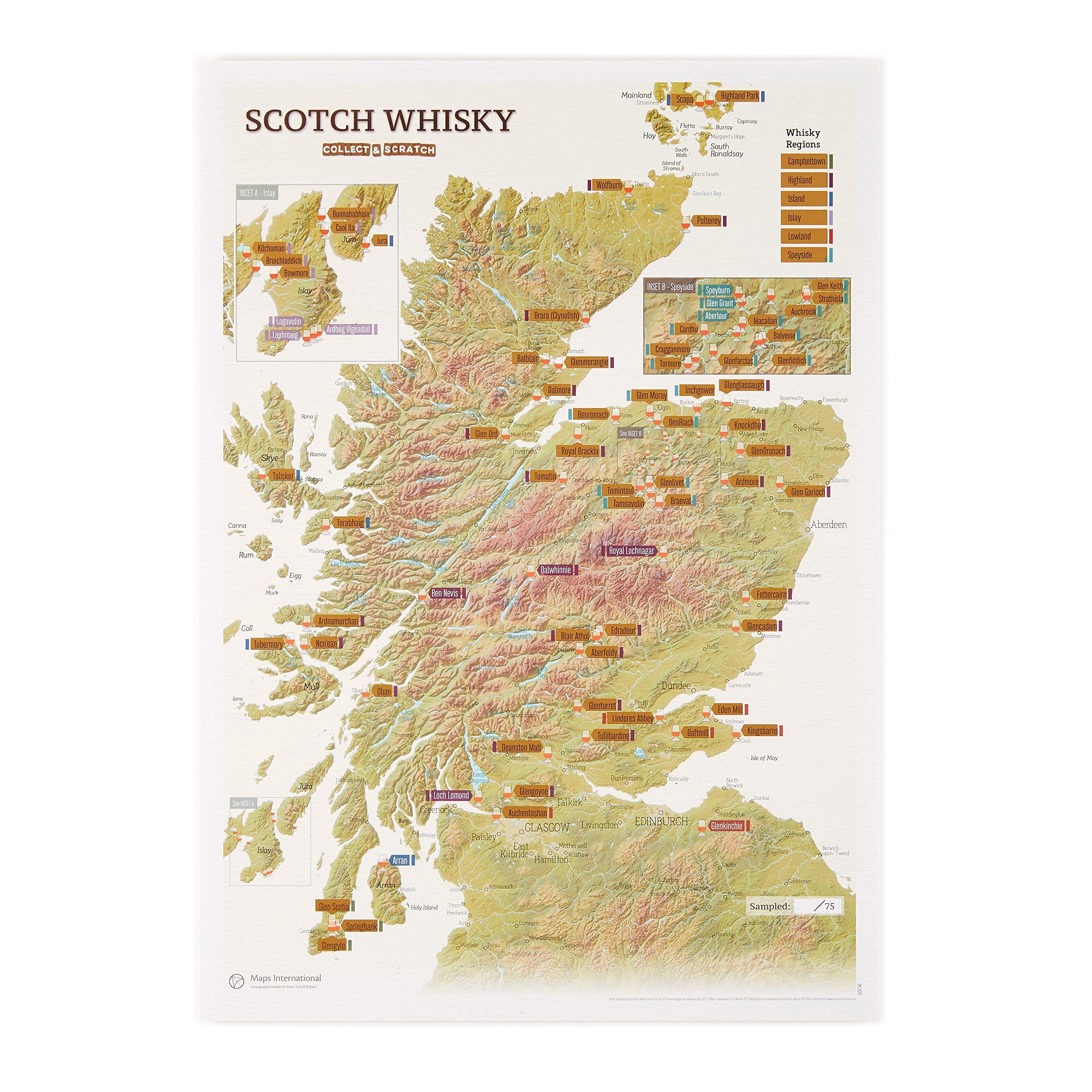Scotland Regions And Distilleries Printable Map