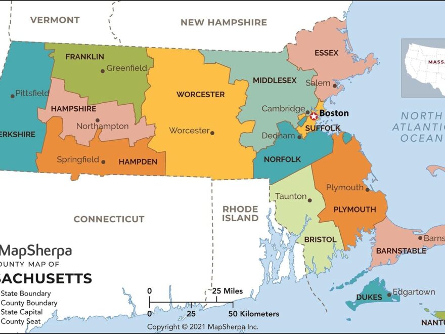 Amazon Massachusetts Counties Map Standard 36 X 21 75 Laminated Office Products
