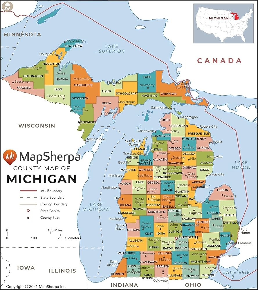 Michigan Township Map Printable