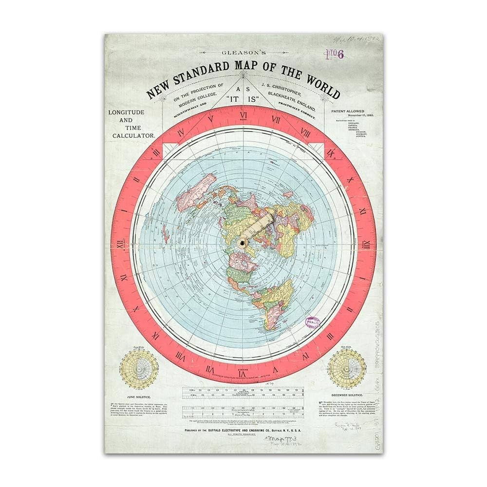 Flat World Map Printable