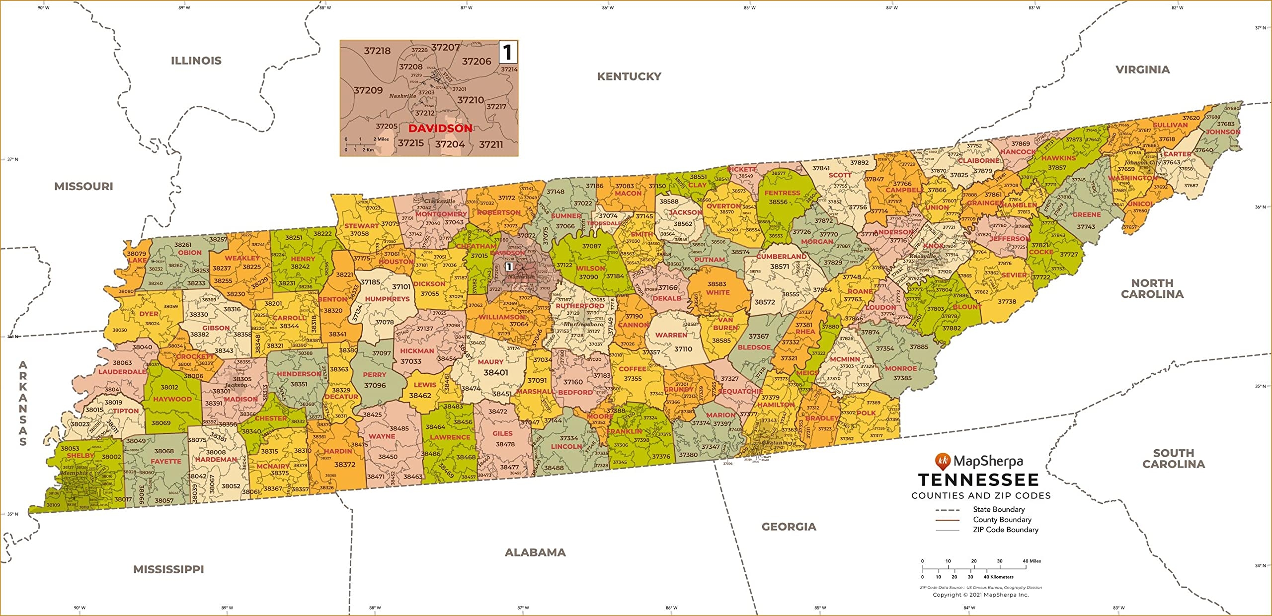 Tn County Map Printable