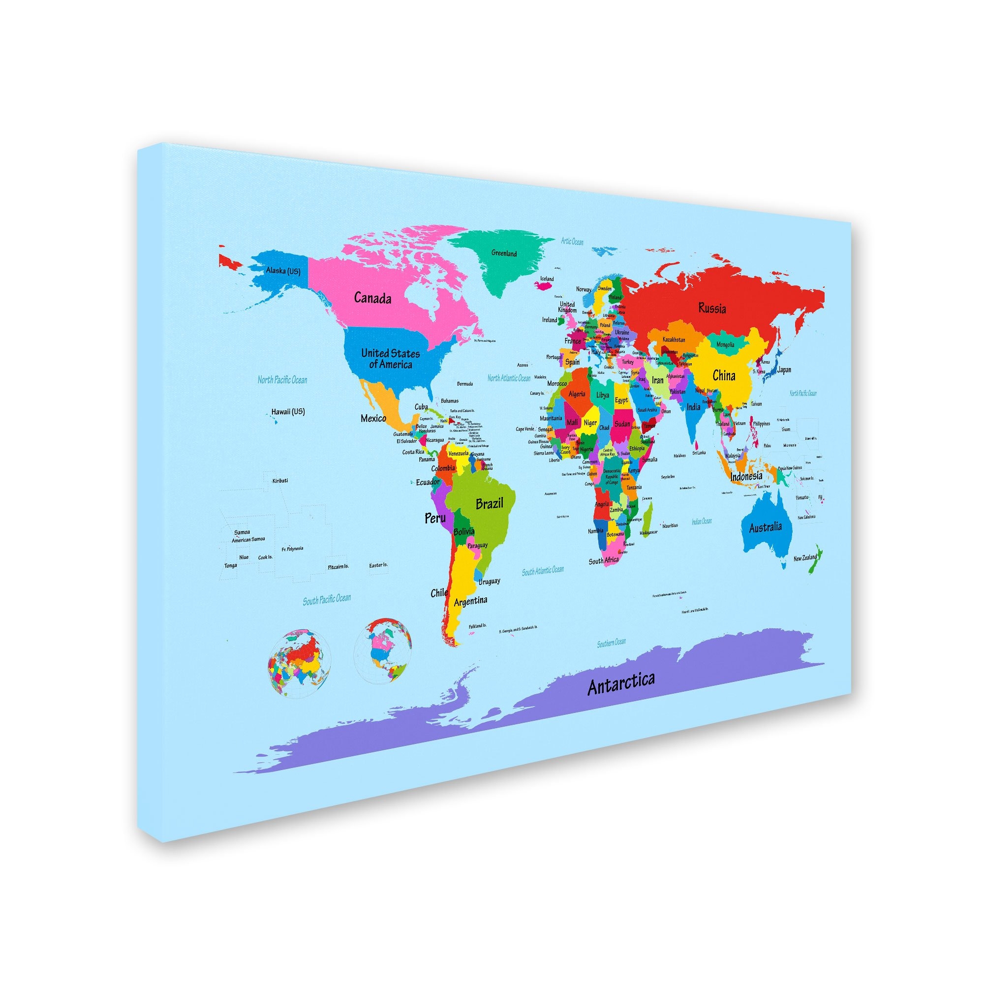 Amazon Trademark Fine Art Childrens World Map By Michael Tompsett Canvas Artwork 14 By 19 Inch Prints Posters Prints