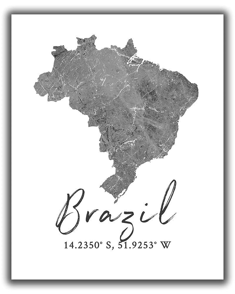 8x10 Printable Map Pf Brasil