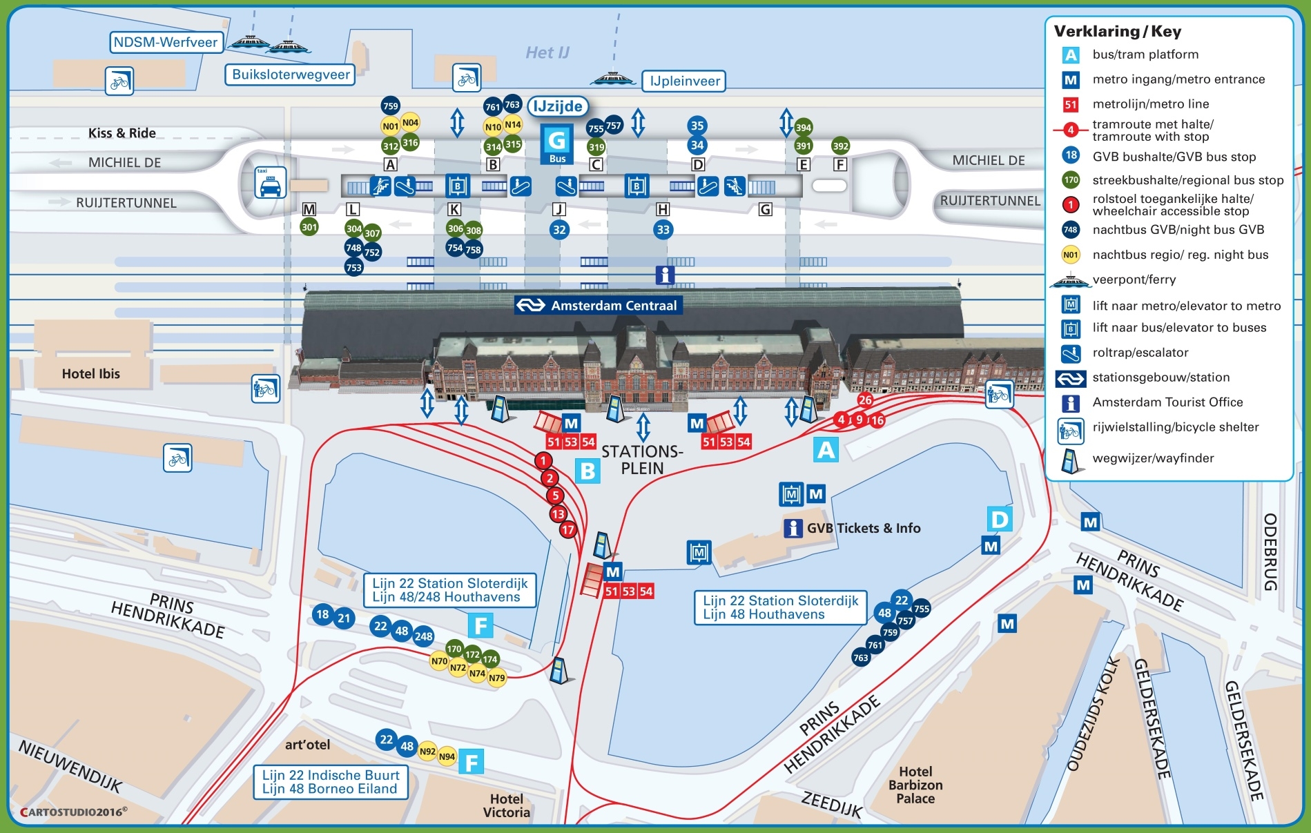 Amsterdam Centraal Station Map Ontheworldmap
