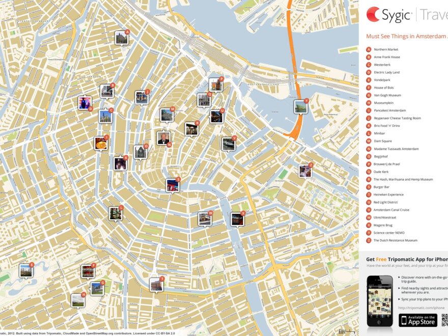 Amsterdam Printable Tourist Map Tripomatic