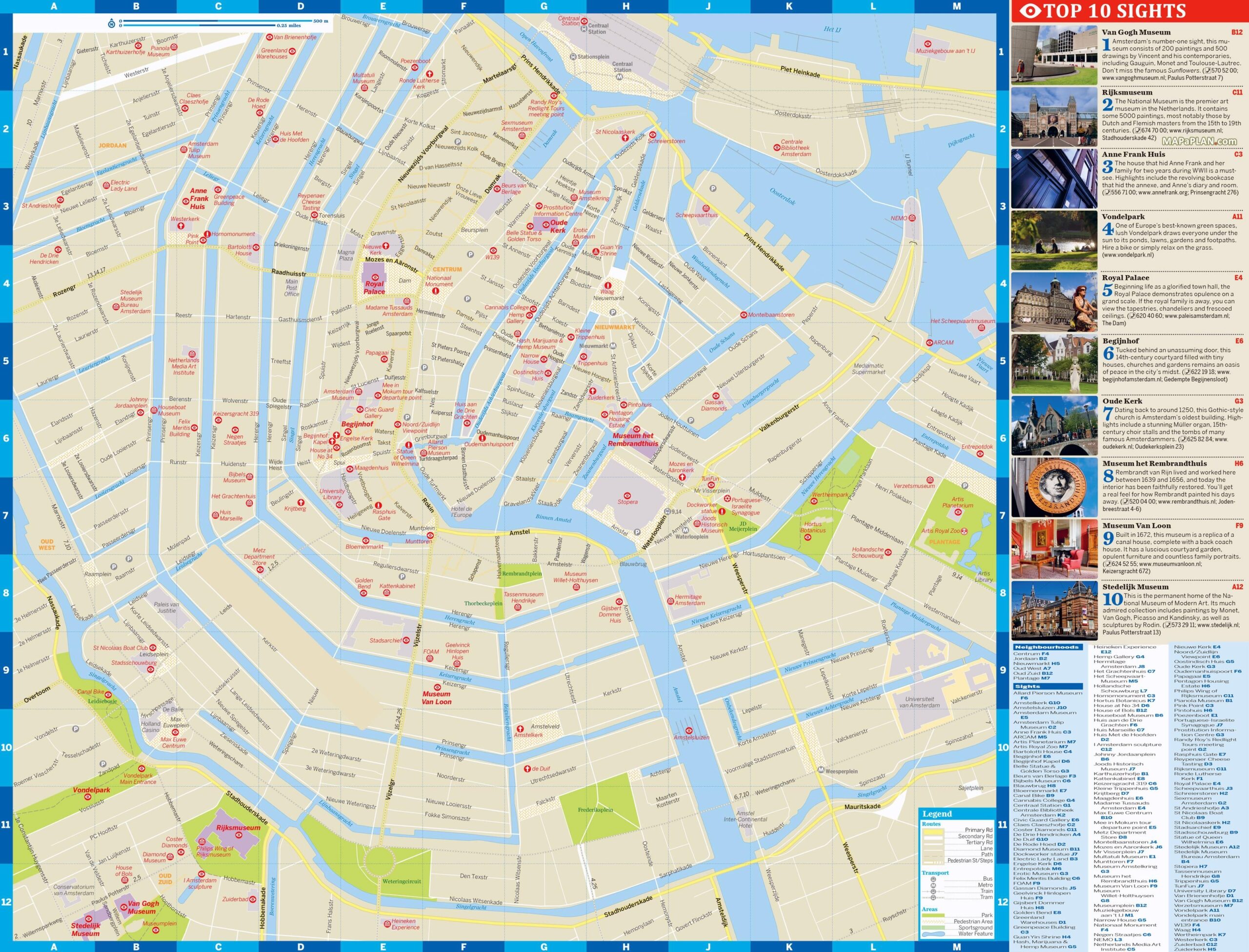 Amsterdam Sightseeing Map Sightseeing Amsterdam Map Netherlands 