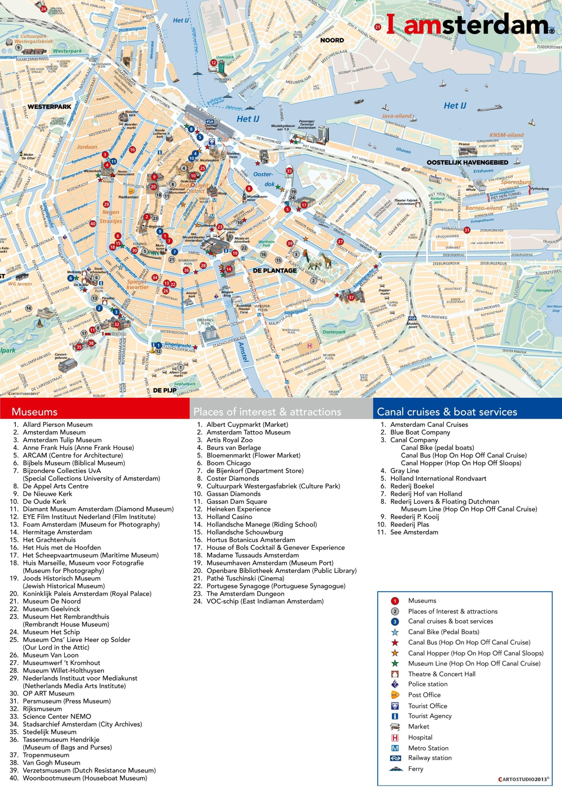 Amsterdam Tourist Map Printable