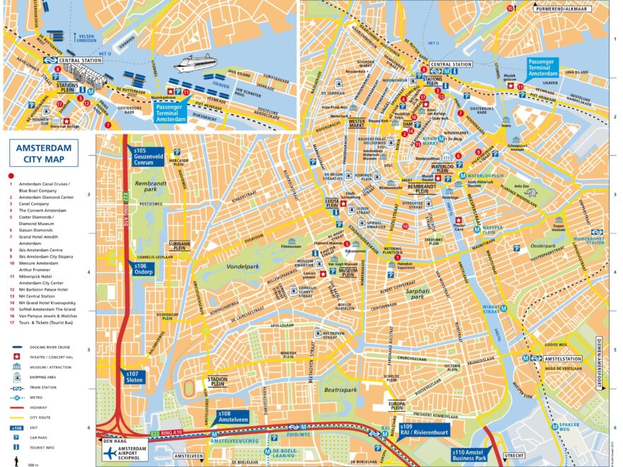 Amsterdam Tourist Map Ontheworldmap