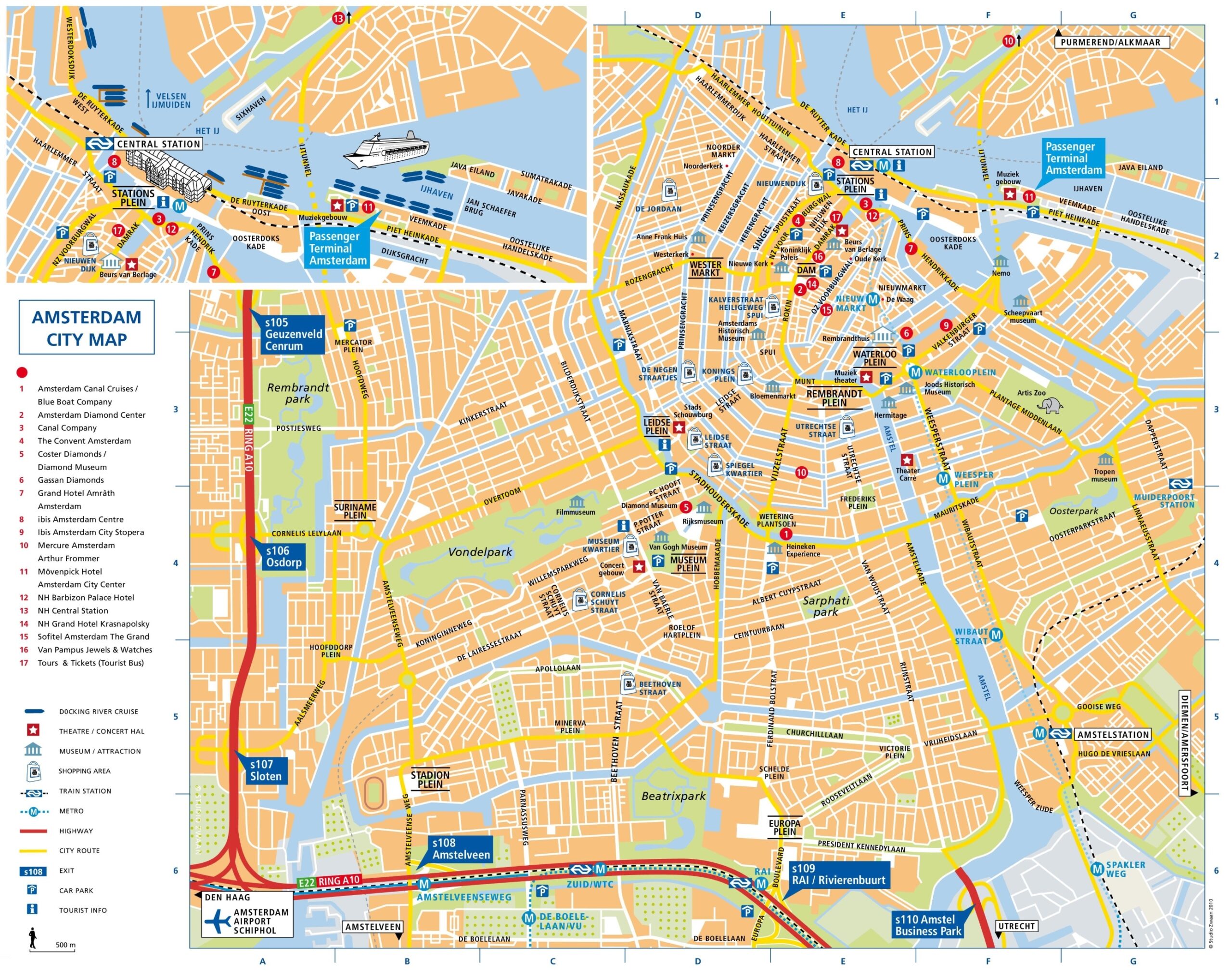 Amsterdam Tourist Map Ontheworldmap