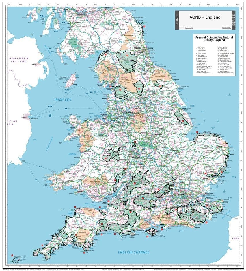 Full Map Of England Printable