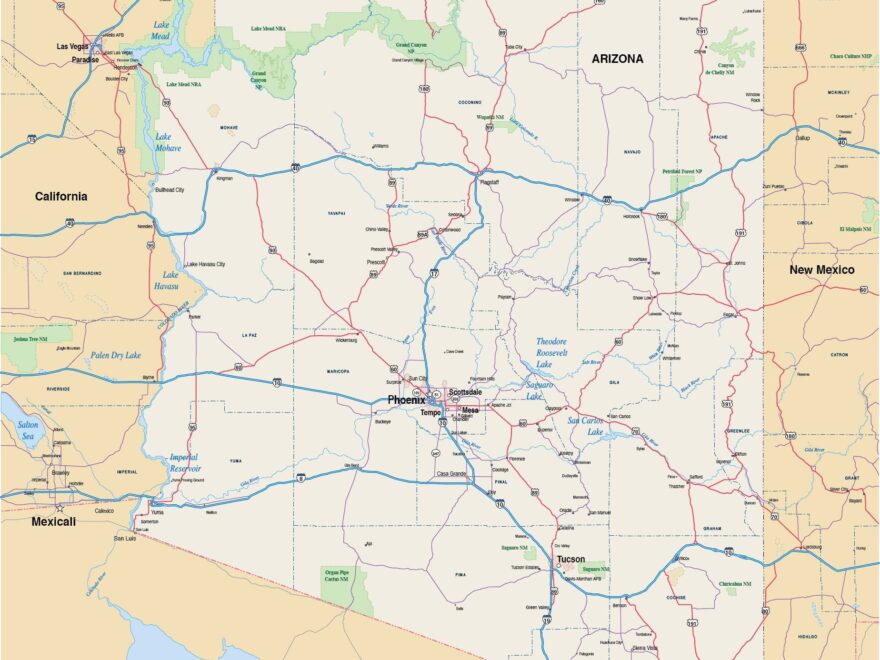 Arizona Map Digital Vector Creative Force