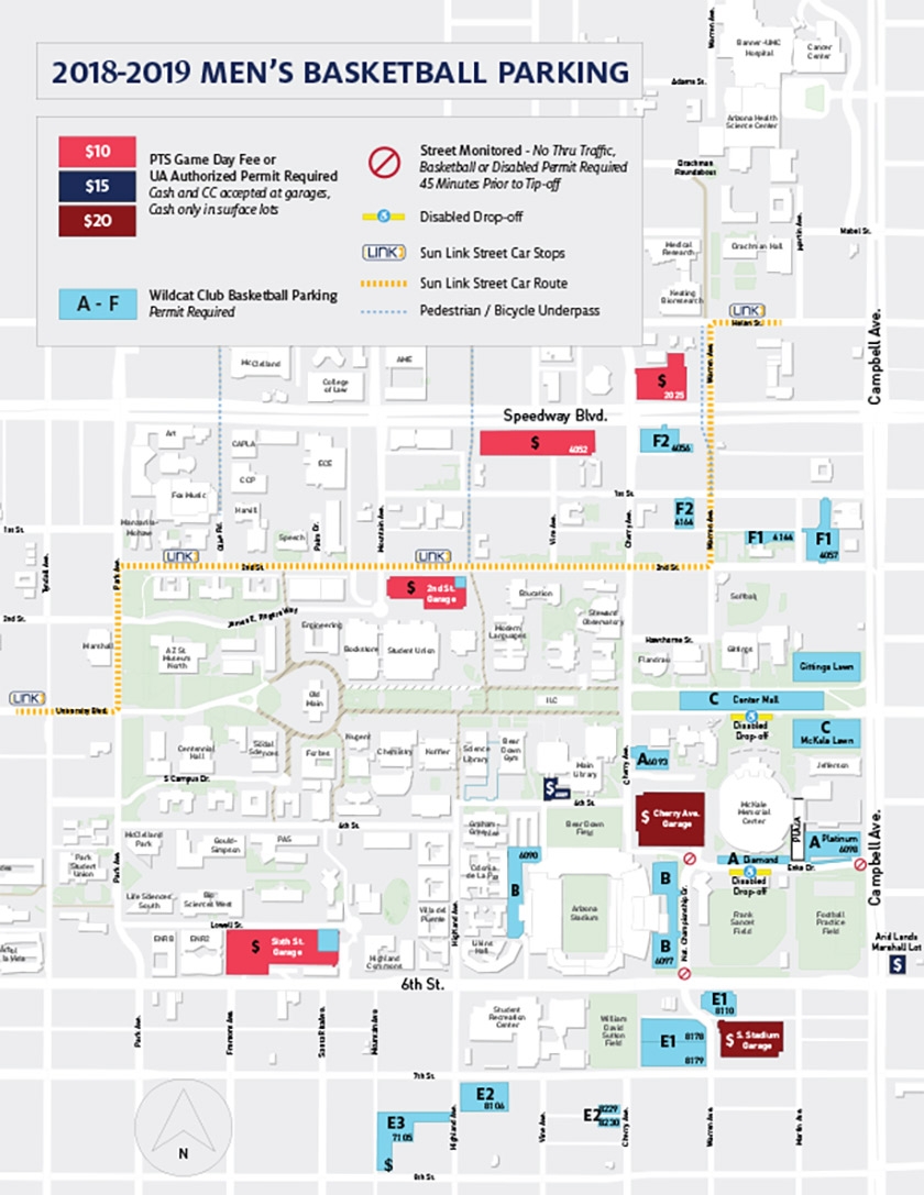 University Of Arizona Campus Map Printable