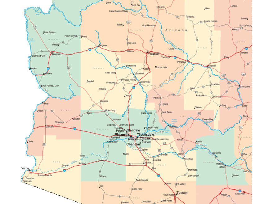 Arizona Road Map AZ Road Map Arizona Highway Map