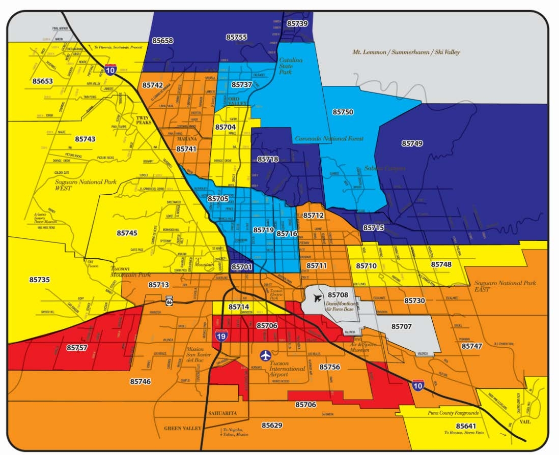 Arizona Zip Code Maps AZ ZipCodes Zip Code Mapped