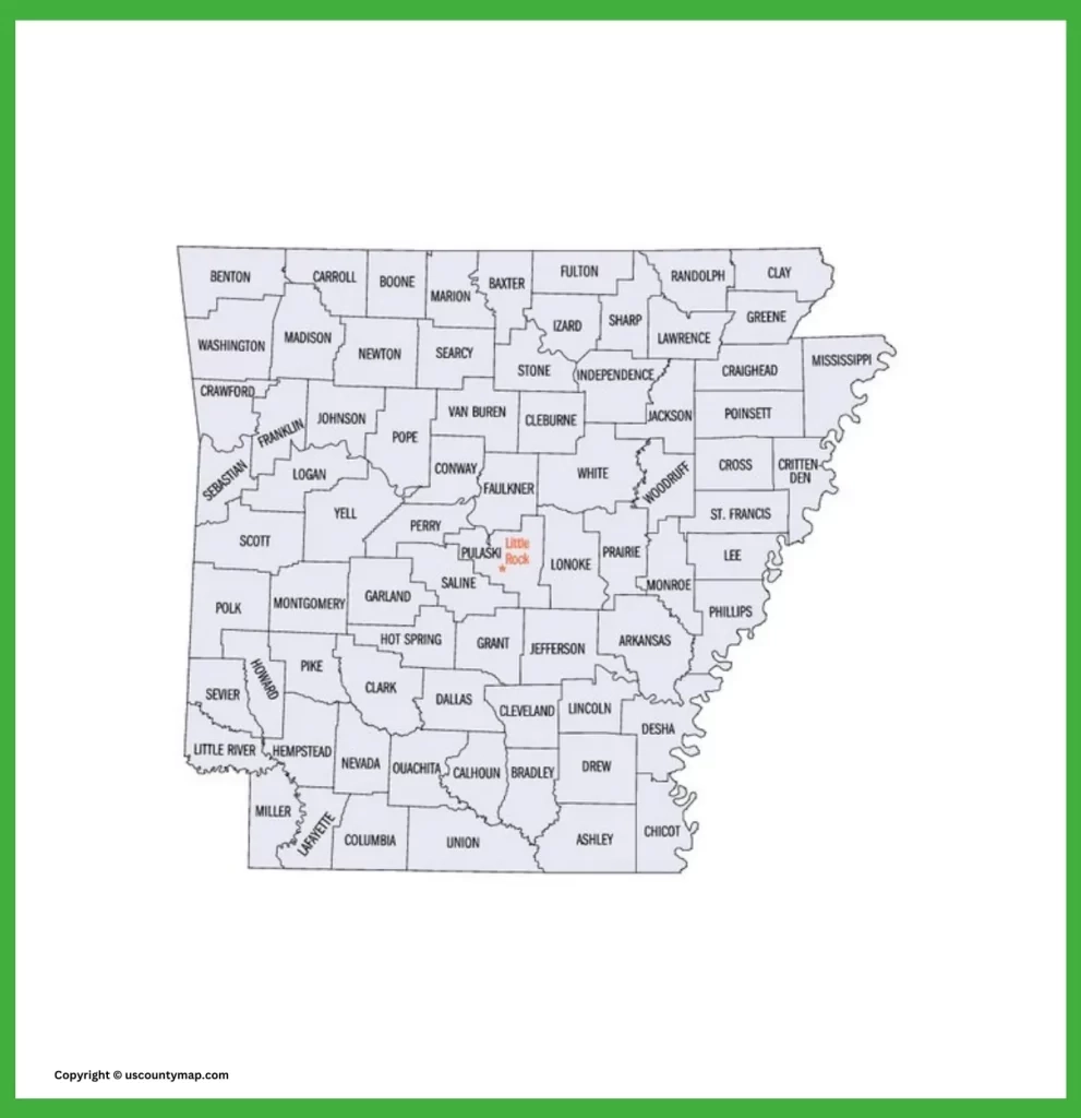 Printable Arkansas County Map With Cities Printable Arkansas County Map With Cities