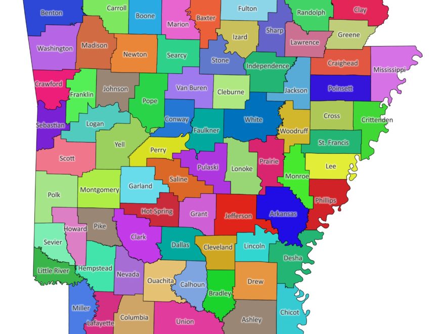 Arkansas Labeled Map Labeled Maps
