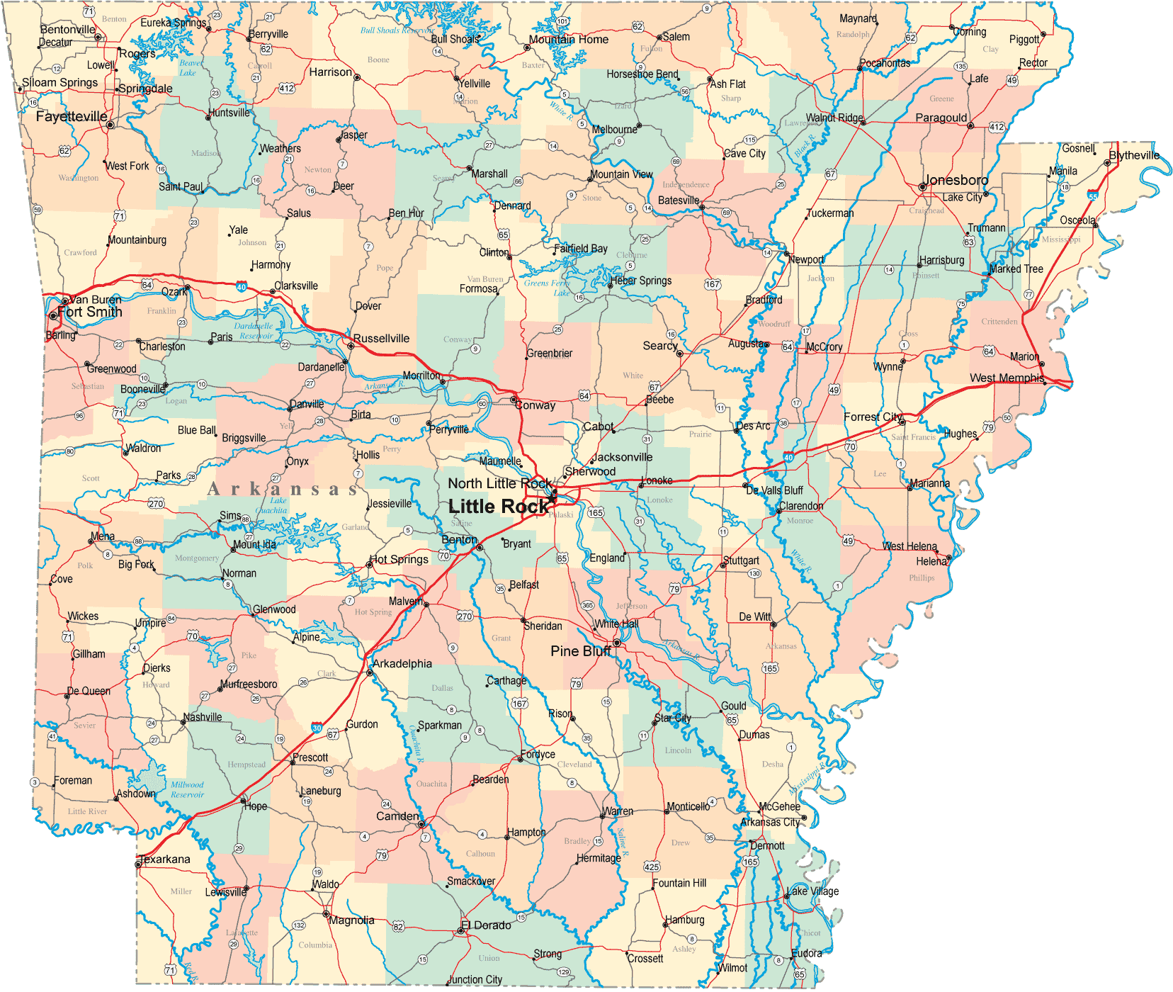 Nw Arkansas Map Printable