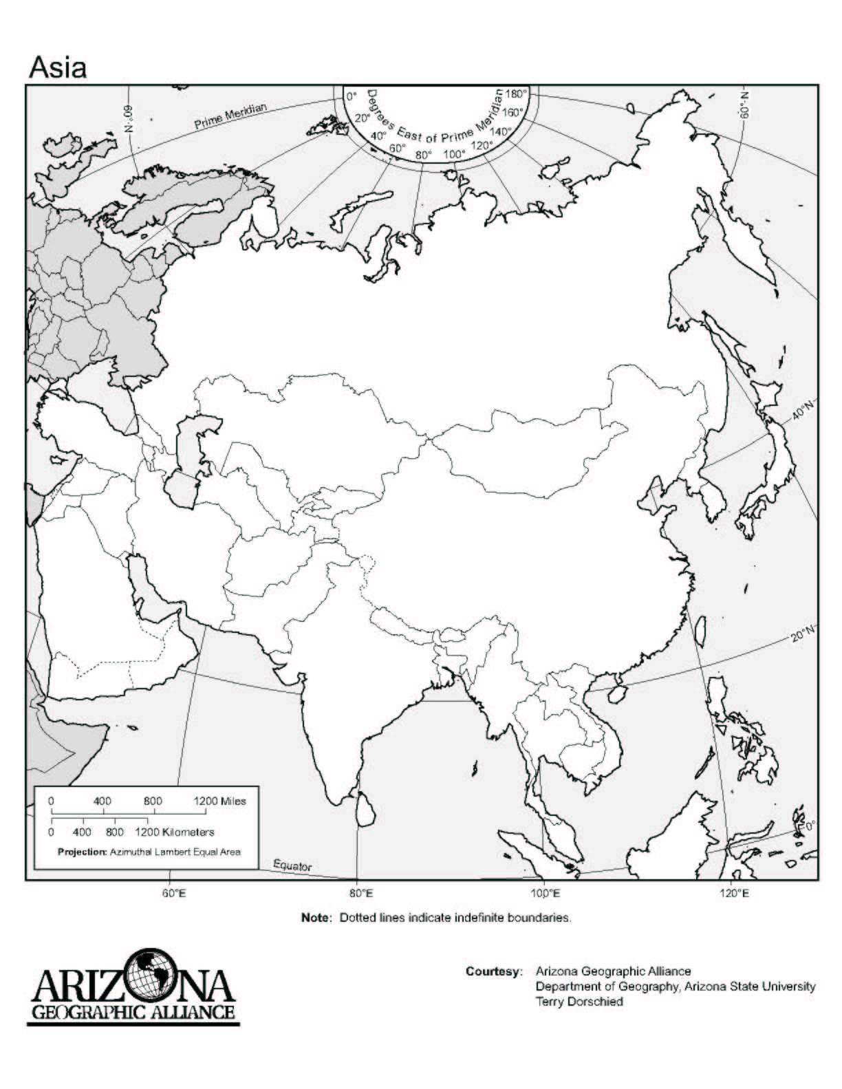 Asia blank Map Pictures
