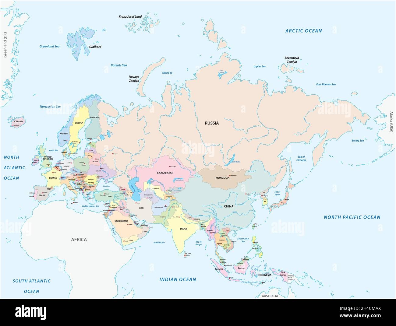Printable World Map Asia